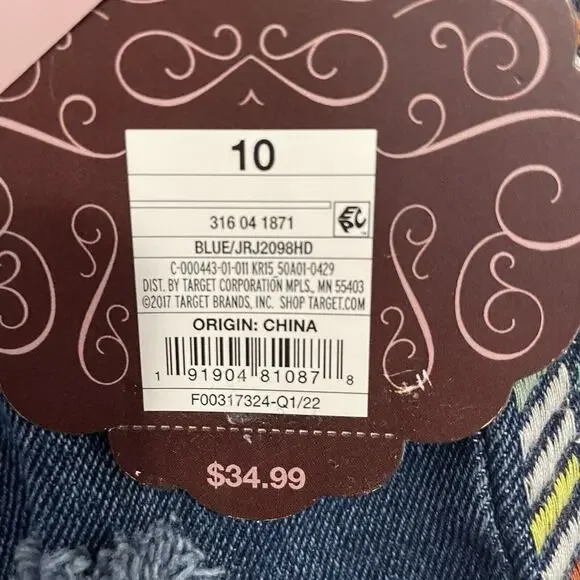 Knox Rose Jeans Women's 10 Medium Wash Embroidered Straight Leg Ankle Boho NEW - Picture 8 of 10